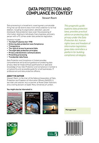 BCS: DATA PROTECTION & COMPLIANCE IN CONTEXT