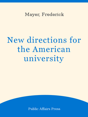 NEW DIRECTION IN THE AMERICAN UNIVERSITY
